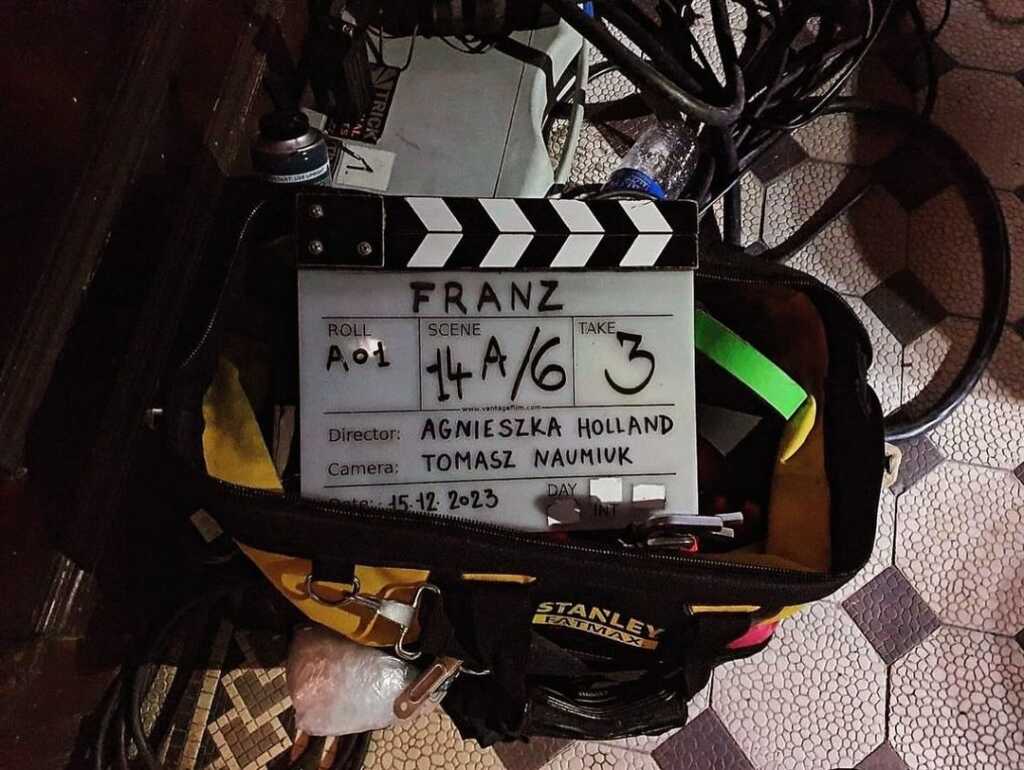 Clapperboard from Franz. Photo: Instagram / Šárka Cimbalová